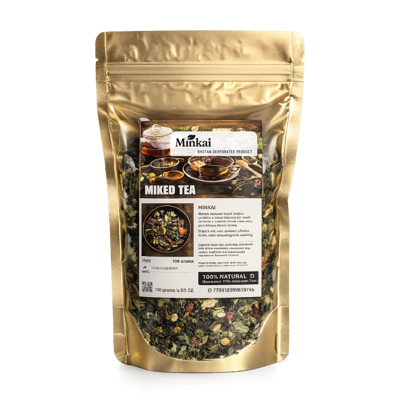 Minkai mixed tea in resealable packaging
