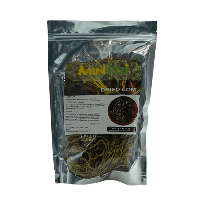 Minkai Bhutanese dried lom turnip greens